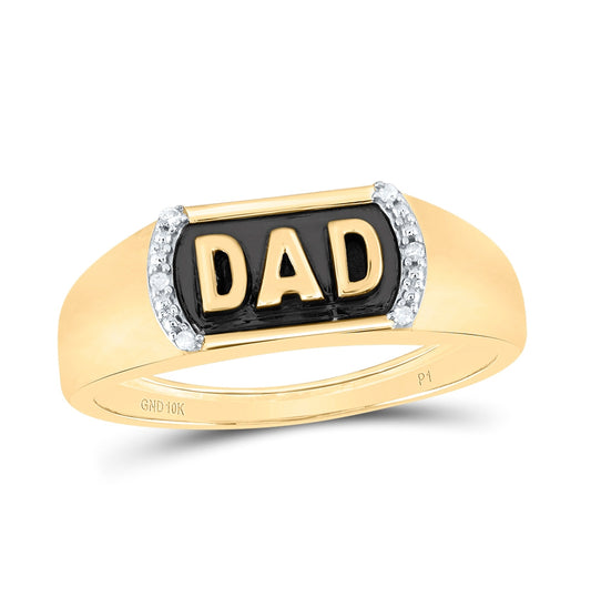 10K White Or Yellow Gold Mens Round Diamond DAD Band Ring , Mens Size: 7-13