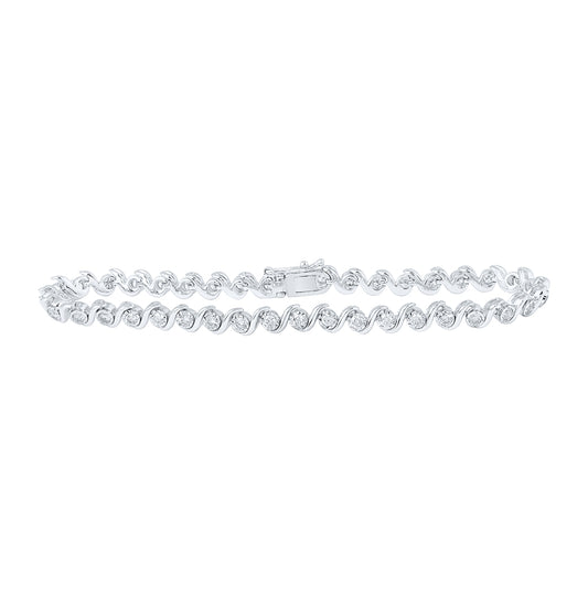 10kt White Gold Womens Round Diamond Tennis Bracelet 1-1/2 Cttw (7 Inch)