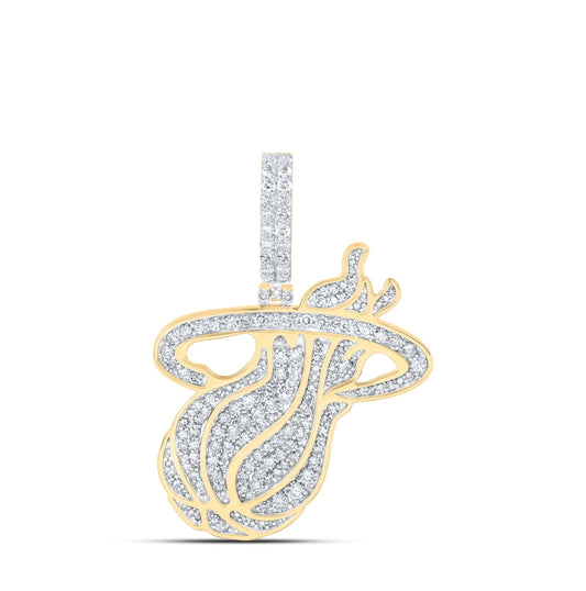 10kt Yellow Gold 1 3/4ctw Diamond Nk ?âbasketball?ñ Mens Charm