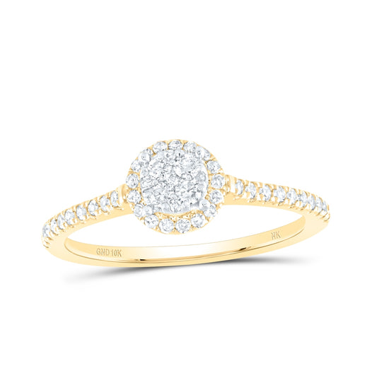 10K White Or Yellow Gold Womens Round Diamond Cluster Ring , Womens Size: 5-10