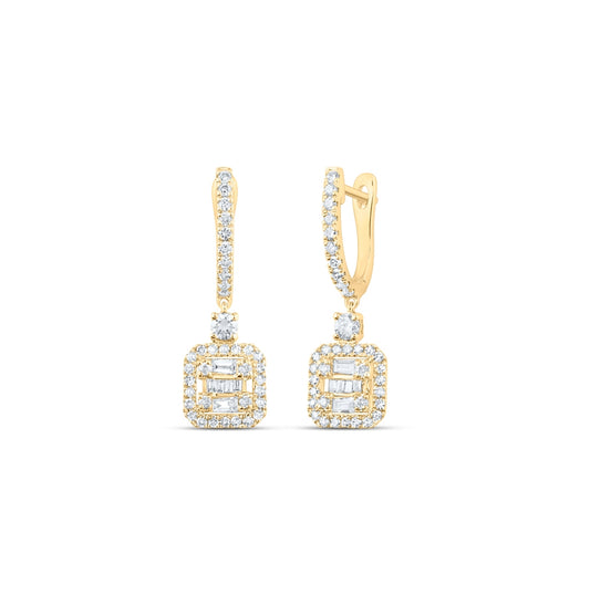 10kt Yellow Or White Gold 7/8ctw Diamond Nk Dangling Earring