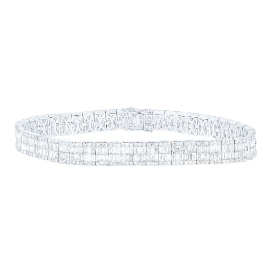 14kt White Gold 6ctw Diamond Nke (7.80mm) Bracelet (7 Inch)