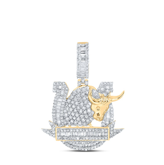 10kt Yellow Gold 1 3/4ctw Diamond Nk Mens Charm