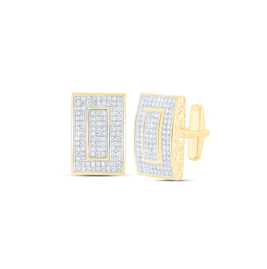 10kt Yellow Gold 1 1/3ctw Diamond Nk Cuff Link
