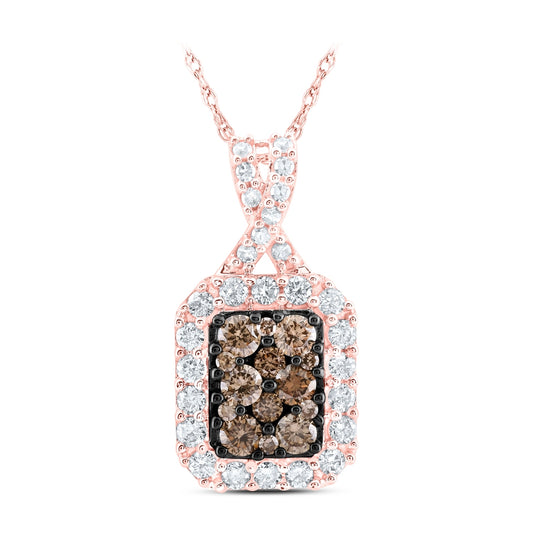 10kt Rose Gold 3/4ctw Diamond Cn Cognac Pendant