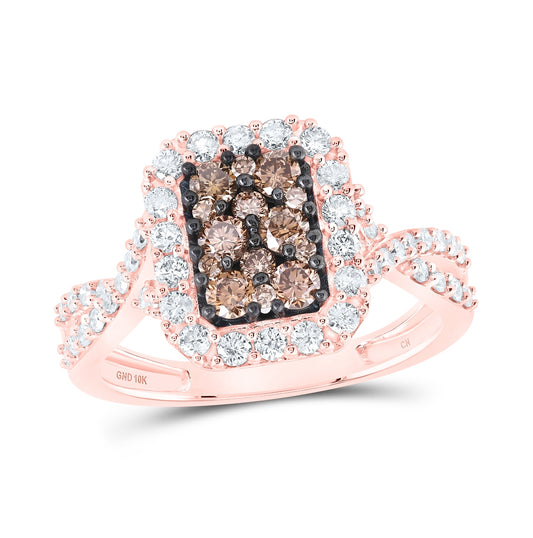 10kt Rose Gold 7/8ctw Diamond Cn Cognac Ring