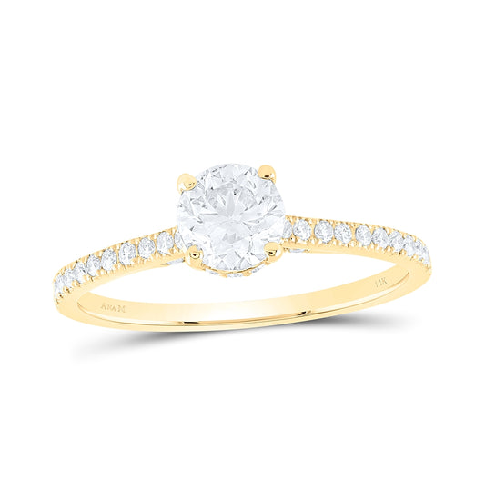 14kt Yellow Gold 1ctw Diamond Ana M  3/4ct-crd Engagement Ring