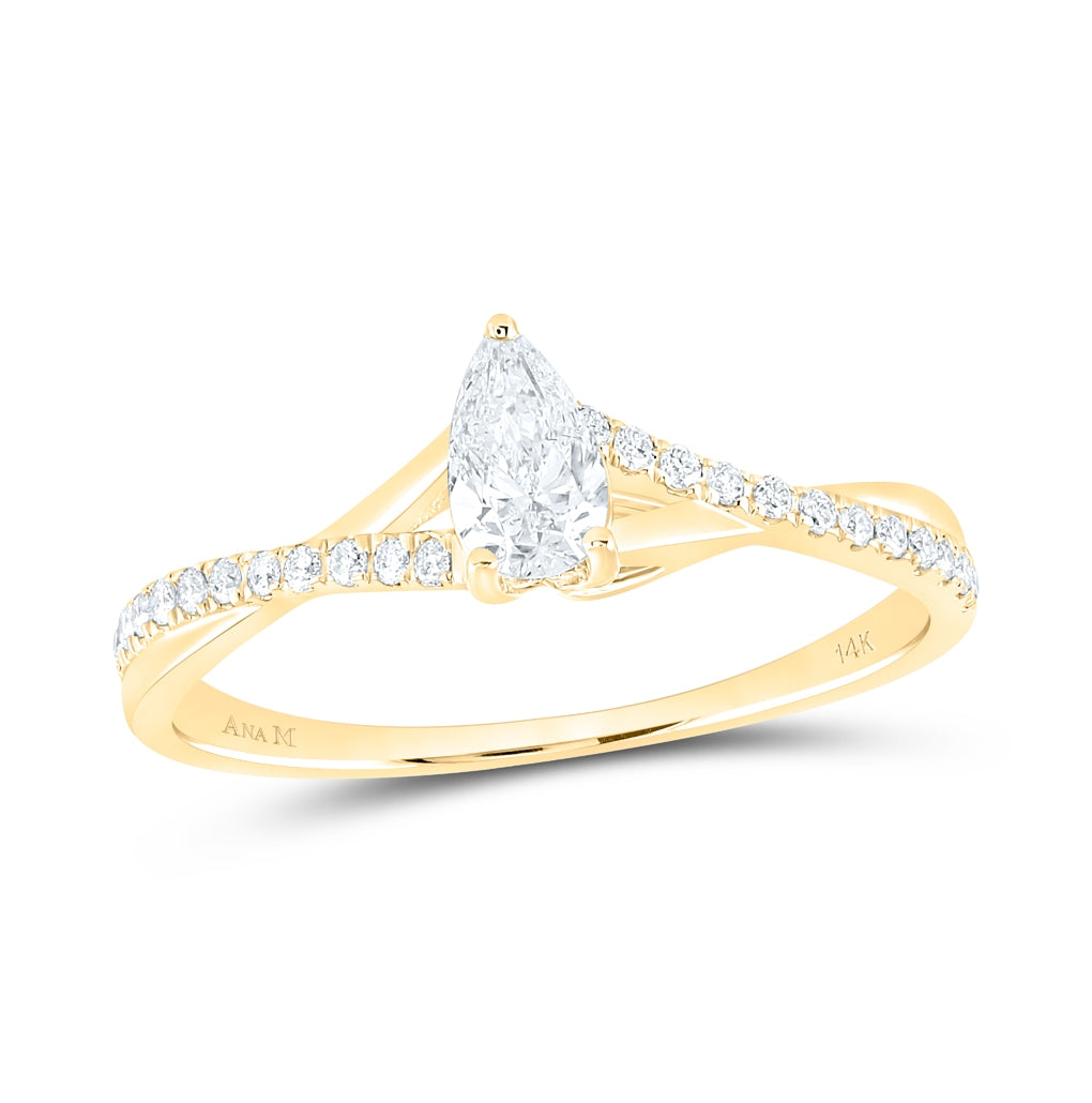 14kt Yellow Or White White Gold 3/8ctw Diamond Ana M 1/3ct-cov No Halo Engagement Ring Cert