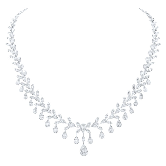 14kt White Gold 10 1/3 Ctw Diamond Ana M Fashion Necklace (16 Inch)