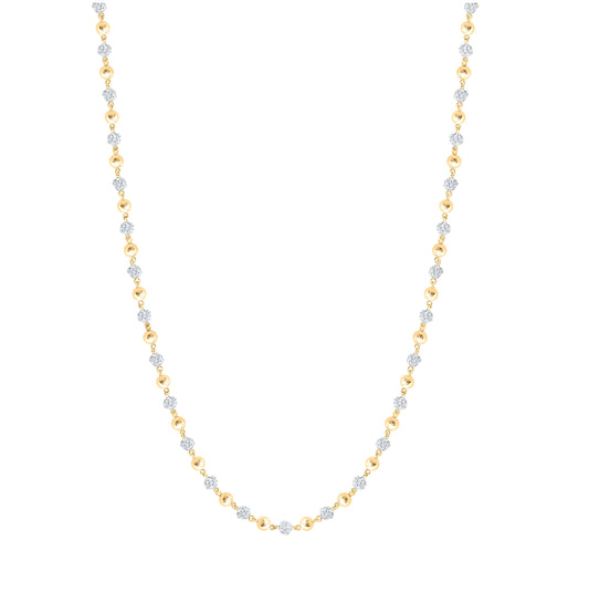 10kt Yellow Gold 6 1/4ctw Diamond Nk (4 Mm) Ball Mens Chain (20 Inch)