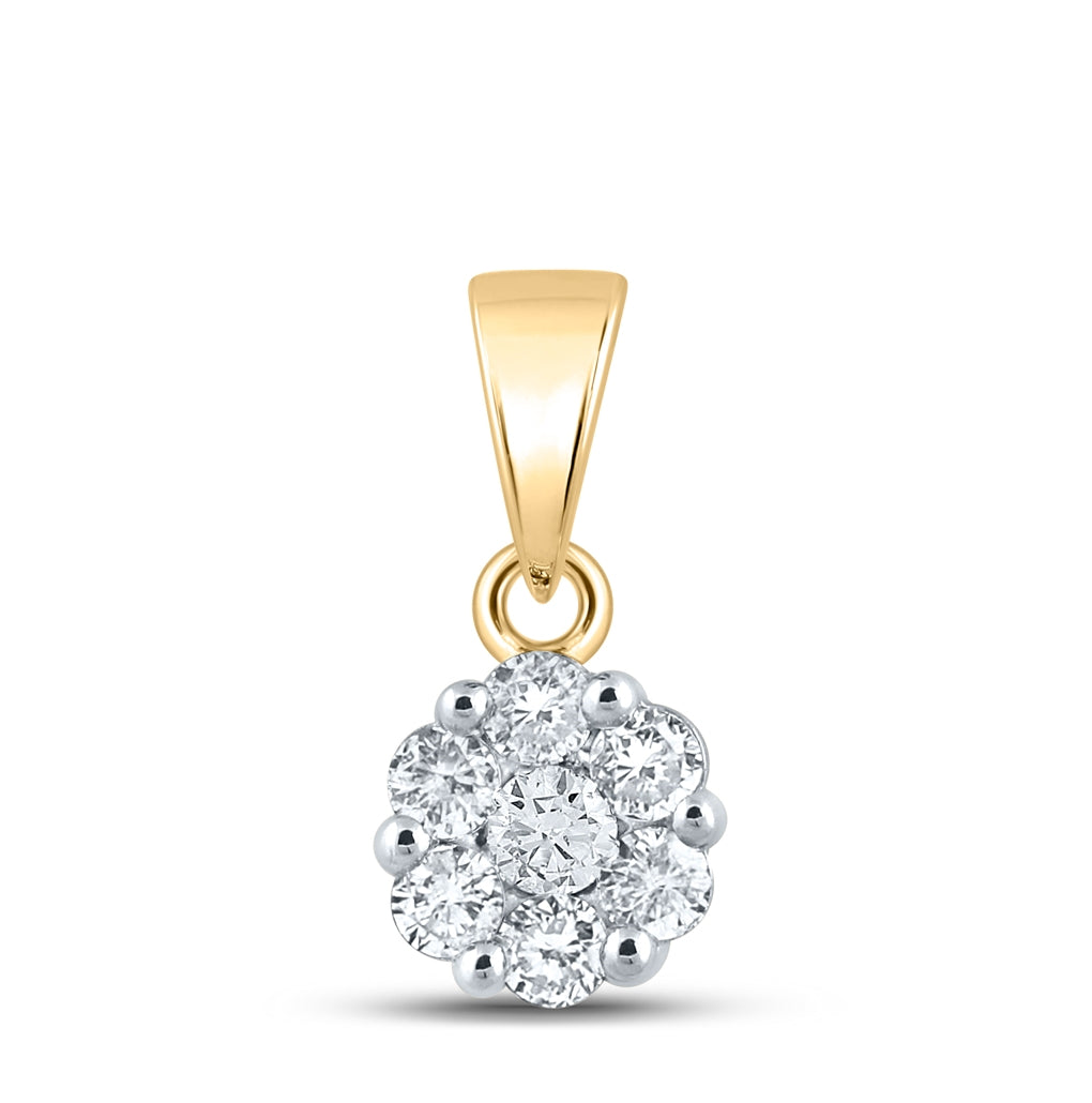 14kt Yellow Gold 3/4ctw Diamond Nke Flower Fashion Pendant