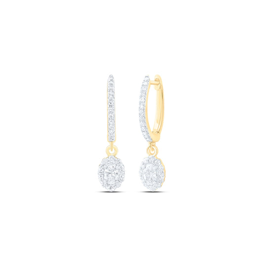 14kt Yellow Or White Gold 5/8 Ctw Diamond Nke Dangling Earring