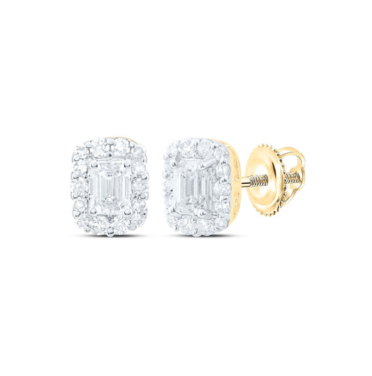 14kt Yellow Or White Gold 1/2ctw Diamond Nke Fashion Emerald Earring