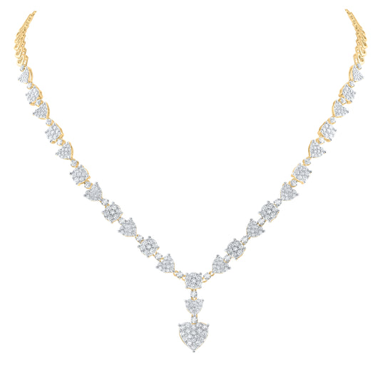 14kt Yellow Gold 4 Ctw Diamond Ana M Fashion Necklace (17 Inch)