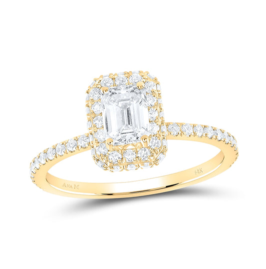 14K Yellow Or White Gold 1 1/4ctw Diamond Ana M 3/4ct-cem Single Halo  Engagement Ring