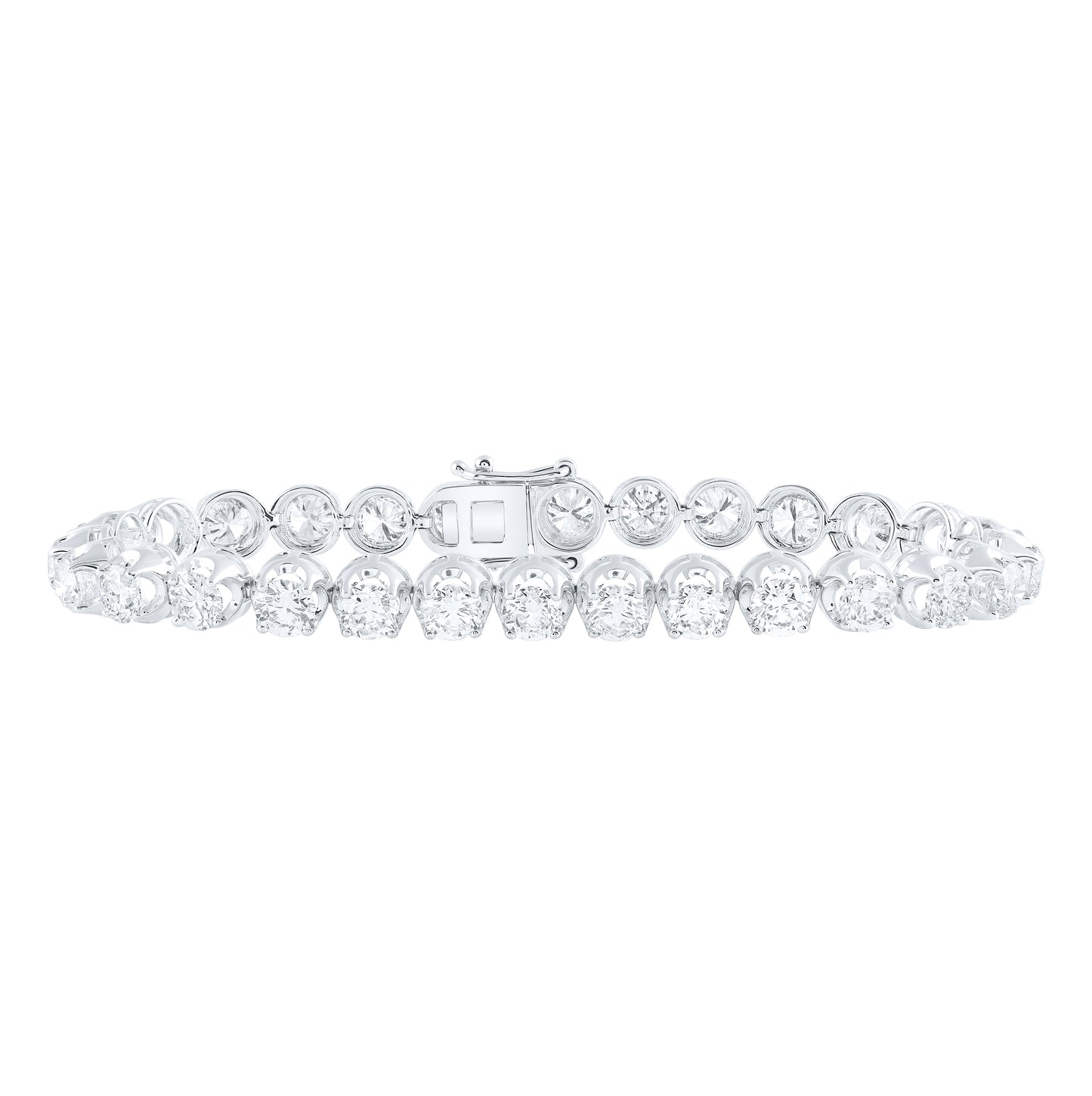 14kt White Gold 11 1/3ctw Diamond Nk Fashion Tennis Bracelet-7 Inch