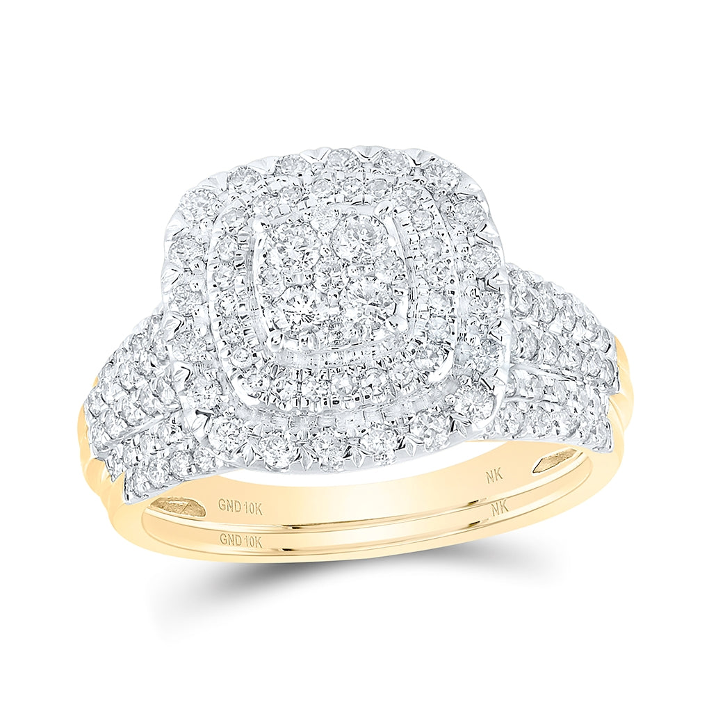 10K Yellow Gold Round Womens Diamond Fashion Bridal Set 1ct