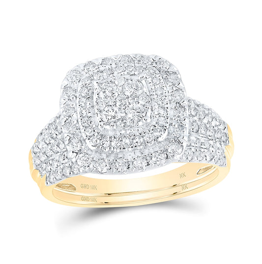 10K Yellow Gold Round Womens Diamond Fashion Bridal Set 1ct