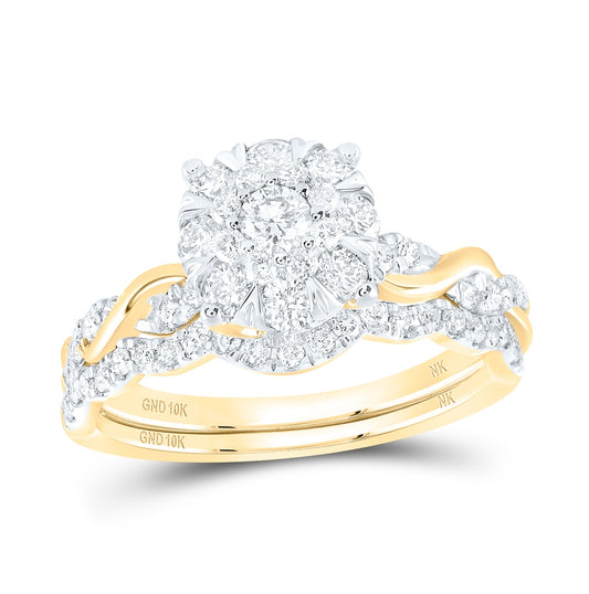 10K Yellow Or White Gold 1ctw Diamond Nk Fashion Bridal Set