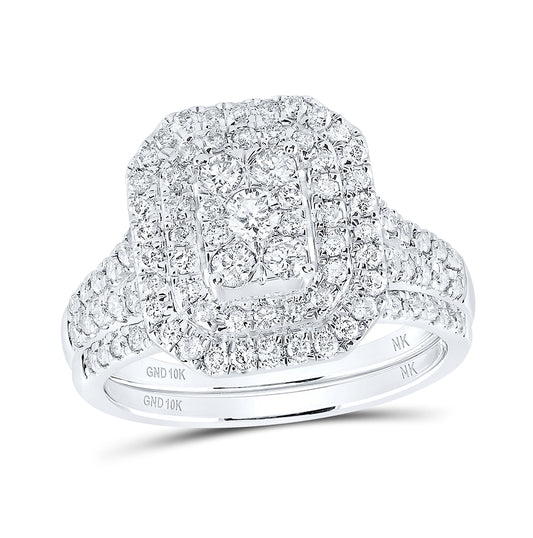 10K White Gold 1 ct. Diamond Fashion Bridal Set