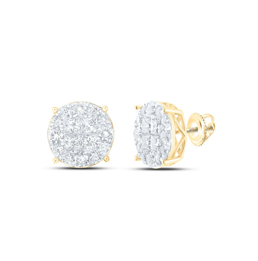 14K Yellow Or White Gold 3ctw Diamond Nke Fashion Round Earrings