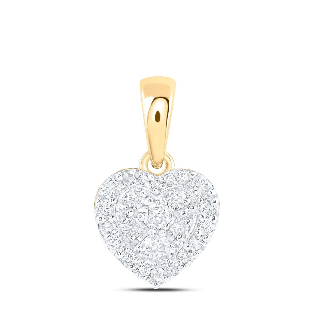 10K Yellow Or White Or Rose Gold 3/8ctw Diamond Nk Fashion Heart Pendant