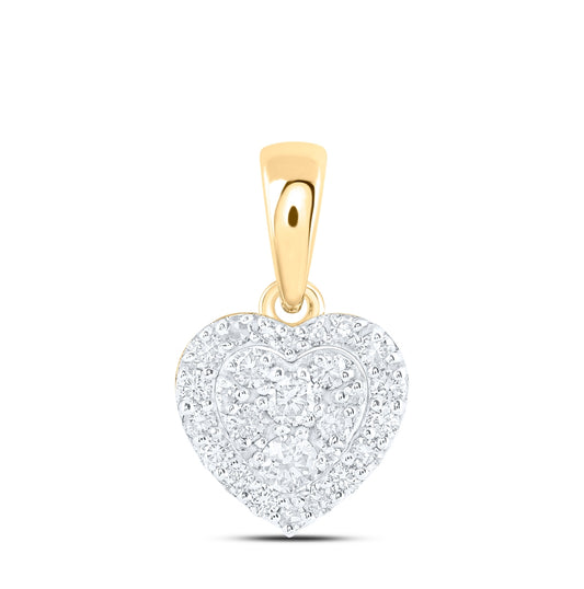 10K Yellow Or White Or Rose Gold 3/8ctw Diamond Nk Fashion Heart Pendant