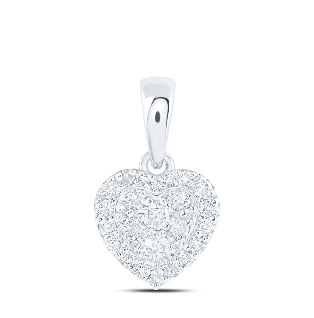 10K Yellow Or White Or Rose Gold 3/8ctw Diamond Nk Fashion Heart Pendant