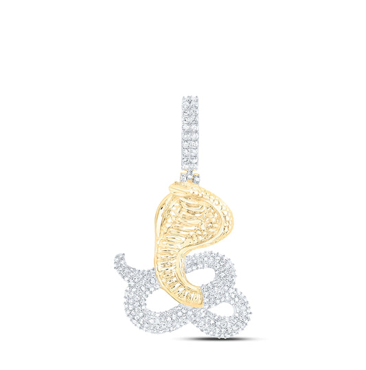 10kt Yellow Gold 1 1/5ctw Diamond Nk Snake Men's Charm