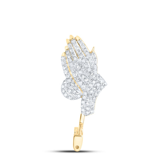 10kt Yellow Gold 1/4ctw Diamond Nk Praying Hand Bail