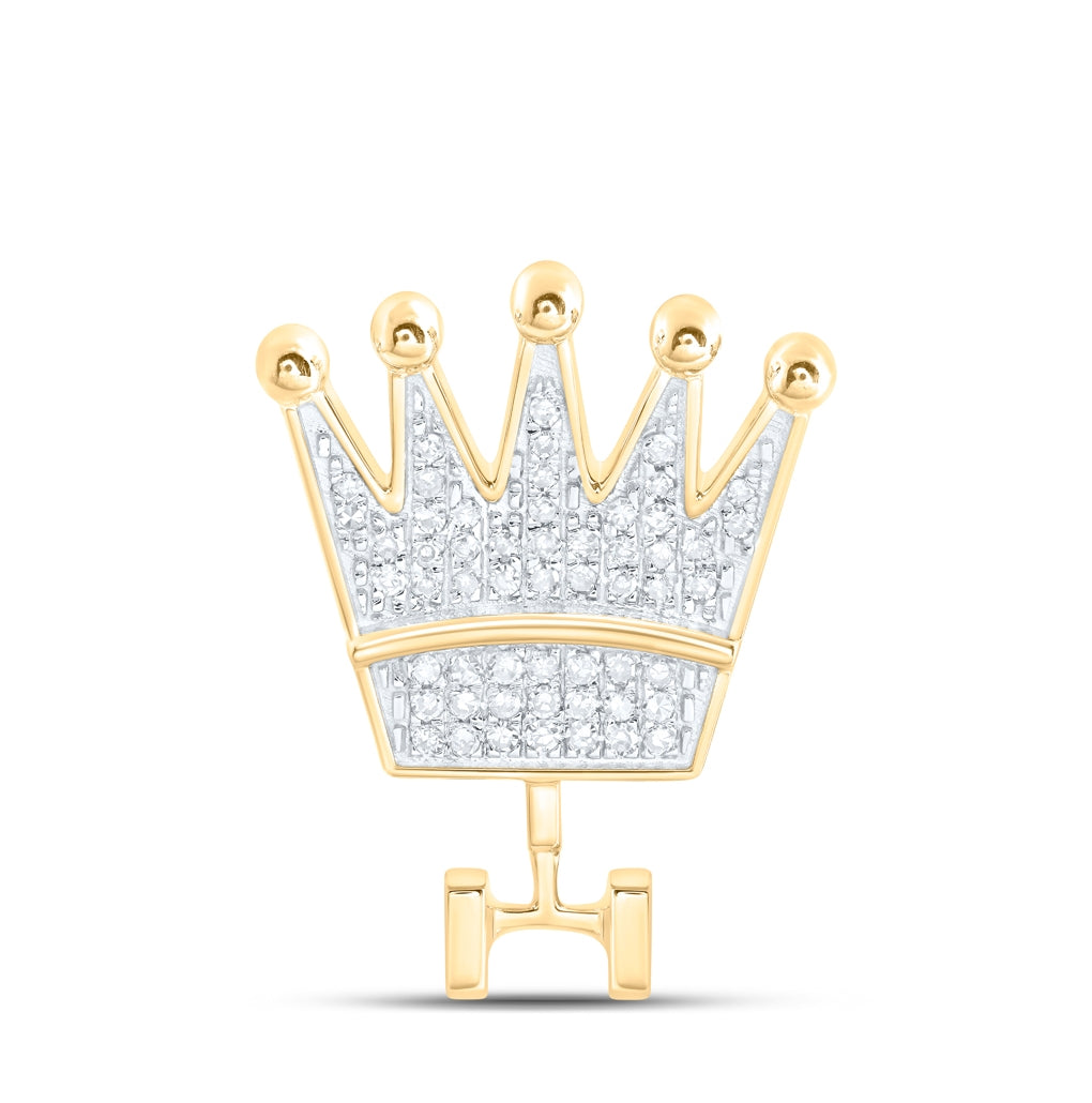 10kt Yellow Gold 1/6ctw Diamond Nk Crown Bail