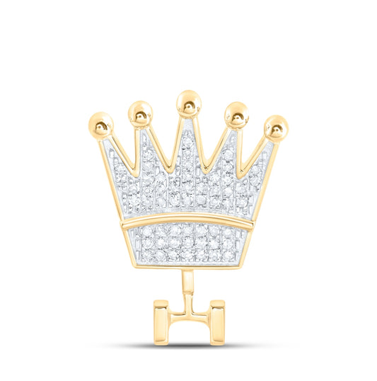 10kt Yellow Gold 1/6ctw Diamond Nk Crown Bail