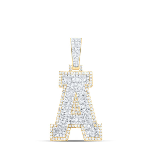 10kt Yellow Gold Diamond P1 Initial Mens Pendant