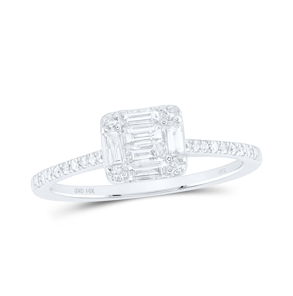 14kt White Gold 3/8ctw Diamond Nke Bag Fashion Ring