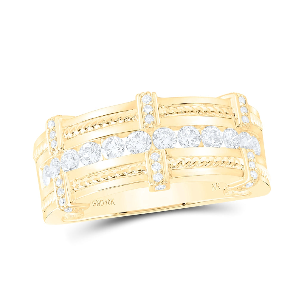 10kt Yellow Gold 7/8ct. Diamond Mens Band