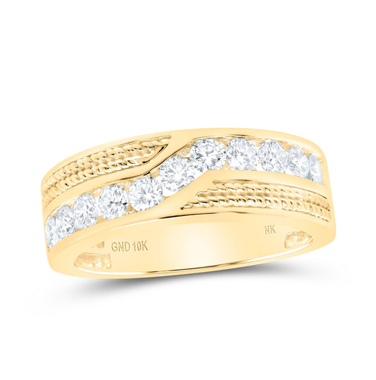 10kt Yellow Or White Gold 1ctw Diamond Nk Mens Band
