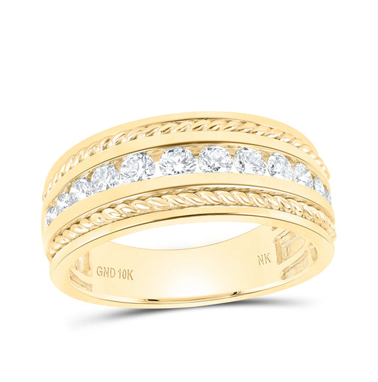 10kt Yellow Or White Gold 3/4ctw Diamond Nk Mens Band