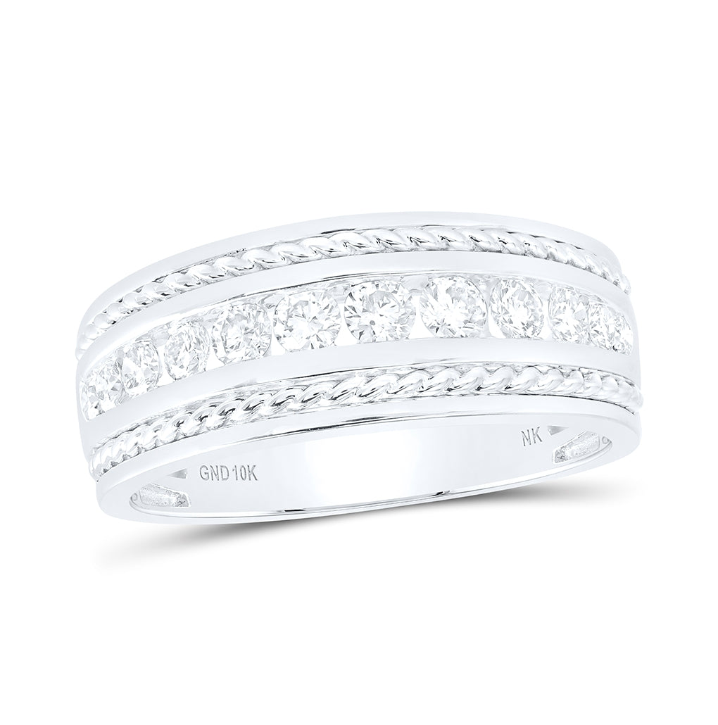 10kt Yellow Or White Gold 3/4ctw Diamond Nk Mens Band