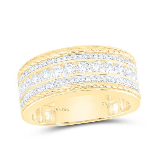 10kt Yellow Or White Gold 1 1/5ctw Diamond Nk Mens Band
