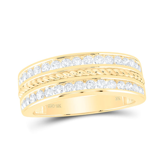 10kt Yellow Gold 1 ct. Diamond Nk Mens Band