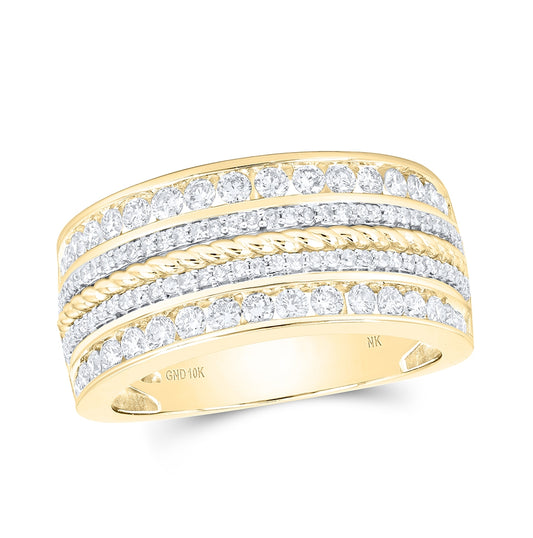 10kt Yellow Or White Gold 1 3/8ctw Diamond Nk Mens Band