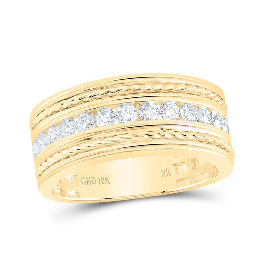 10kt Yellow Or White Gold 7/8ctw Diamond Nk Mens Band