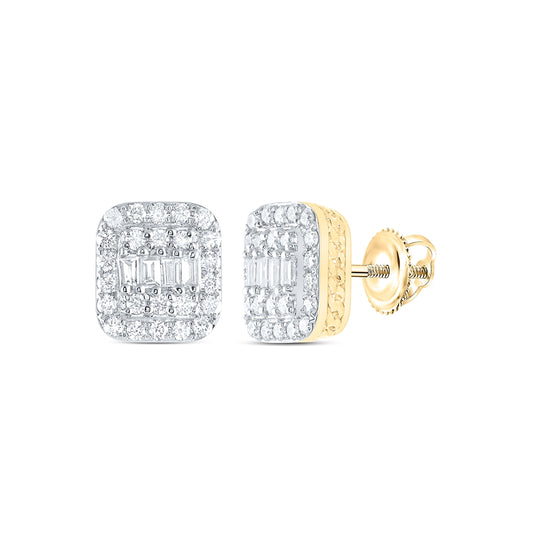 14kt Yellow Or White Gold 1/2ctw Diamond Ana M Fashion Square Earring