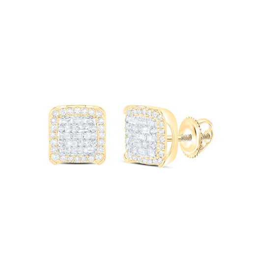 10kt Yellow Or White Gold 1/2ctw Diamond Nk Square Earring