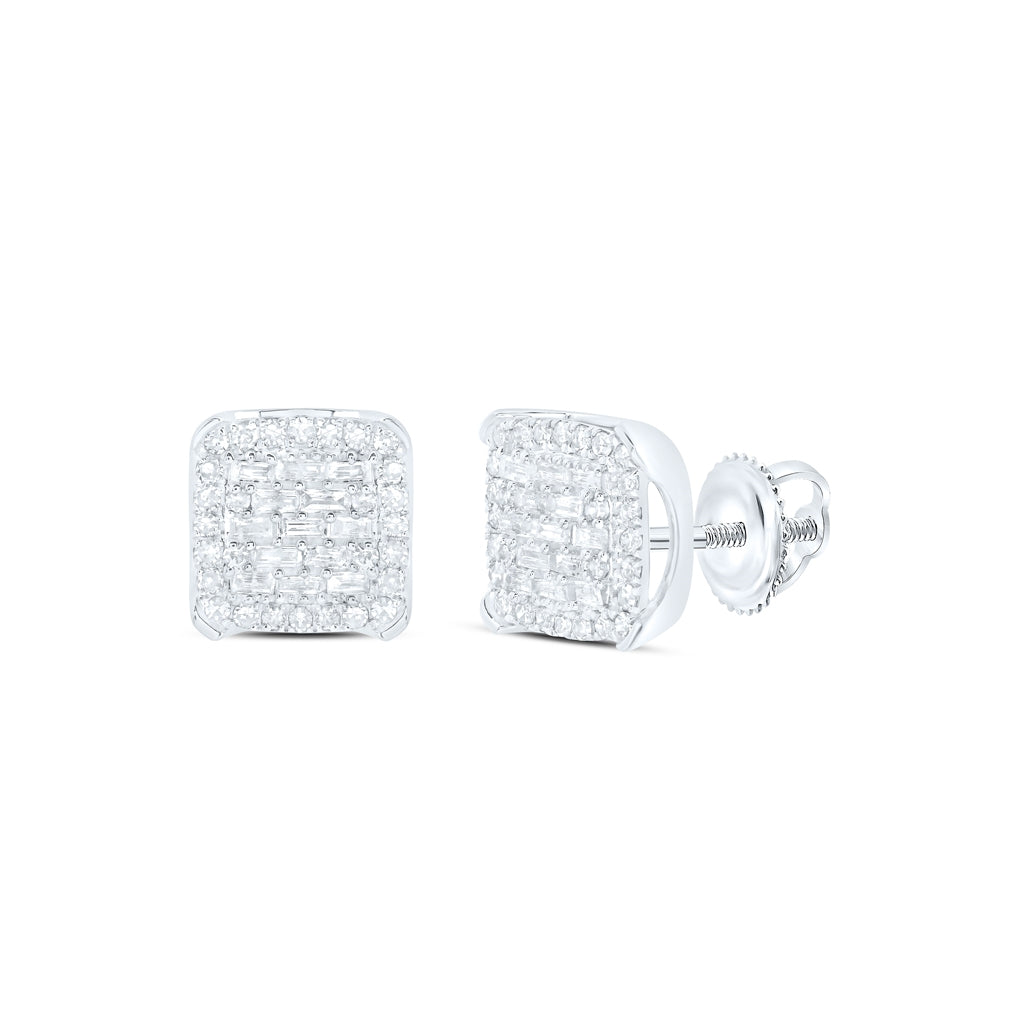 10kt Yellow Or White Gold 1/2ctw Diamond Nk Square Earring