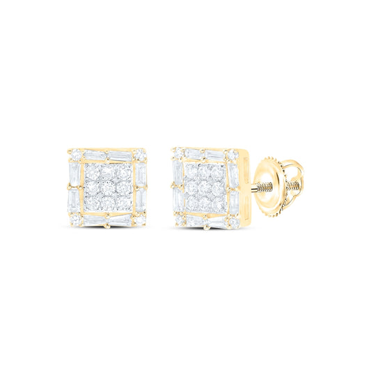 10kt Yellow Or White Gold 1/2ctw Diamond Nk Square Earring