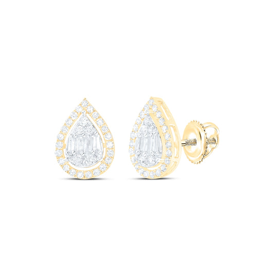 10kt Yellow Or White Gold 1/2ctw Diamond Nk Pear Ladies Earring