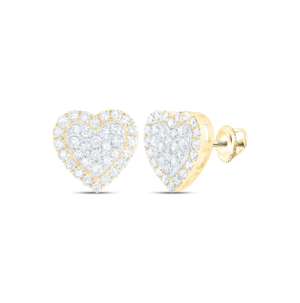 10kt Yellow Or White Or Rose  Gold 1/2ctw Diamond Nk Heart Earring