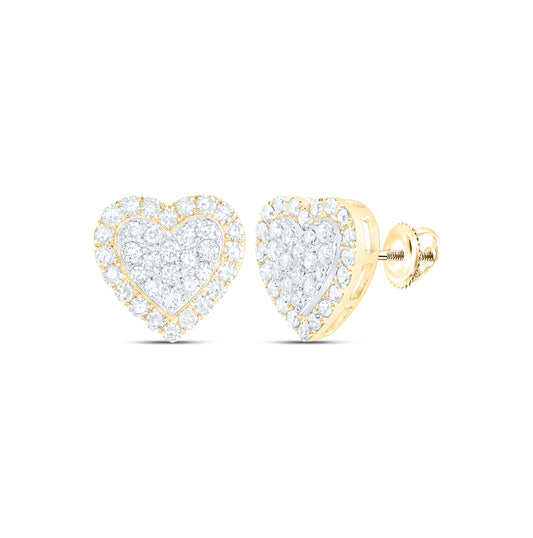 10kt Yellow Or White Or Rose  Gold 1/2ctw Diamond Nk Heart Earring