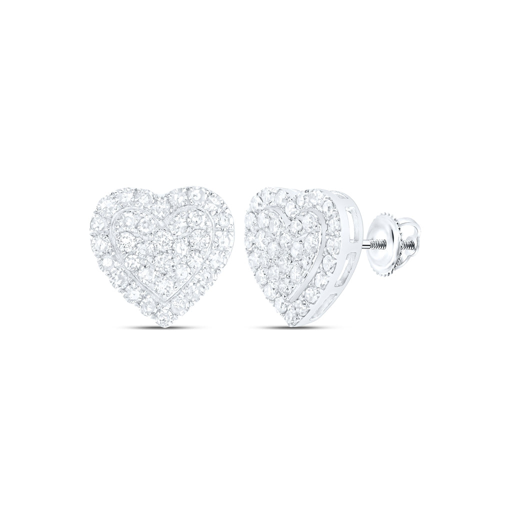 10kt Yellow Or White Or Rose  Gold 1/2ctw Diamond Nk Heart Earring